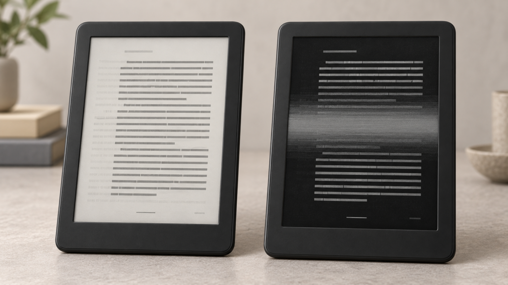 why does an E Ink screen flash black