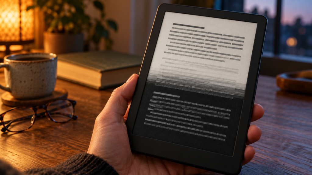 why does an E Ink screen flash black