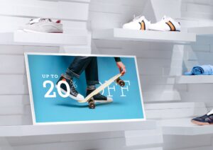 e-paper demand surges - E Ink large color e-paper display module installed in retail storefront