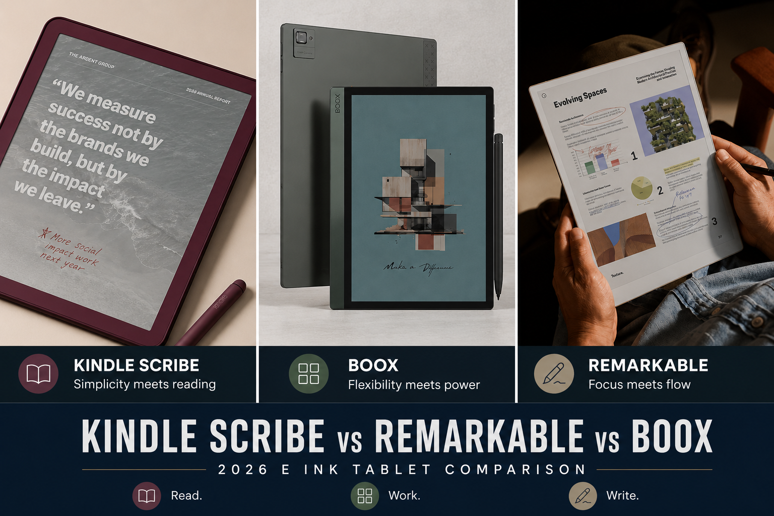 Kindle Scribe vs reMarkable vs Boox